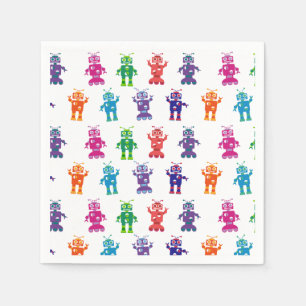 Crazy Robot Pattern Theme Verjaardagsfeest Servetten
