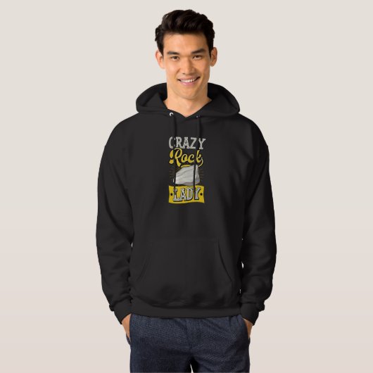 Crazy Rock Lady   Geology Teacher Geologist Joke Hoodie (Voorkant volledig)