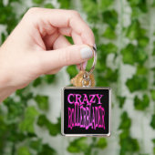 Crazy Rollerblader in het roze Sleutelhanger (Hand)