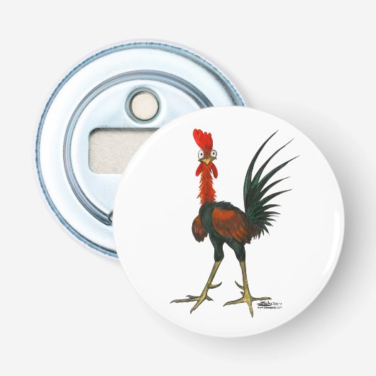 Crazy Rooster Button Flesopener (Voorkant)