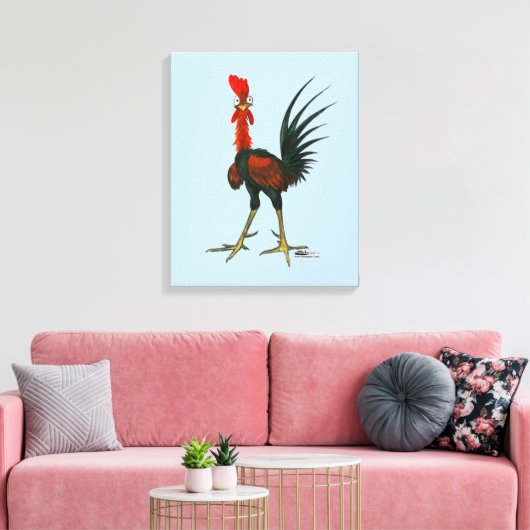 Crazy Rooster Canvas Afdruk (Insitu (Woonkamer))