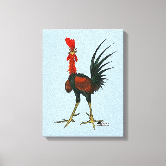 Crazy Rooster Canvas Afdruk (Voorkant)