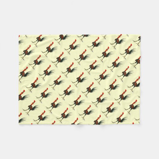 Crazy Rooster Fleece Deken (Voorkant (Horizontaal))