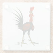 Crazy Rooster Glazen Onderzetter (Achterkant)