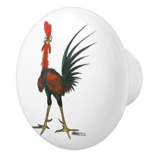 Crazy Rooster Keramische Knop