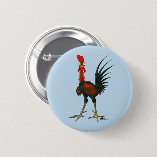 Crazy Rooster Ronde Button 5,7 Cm (Voorkant /achterkant)