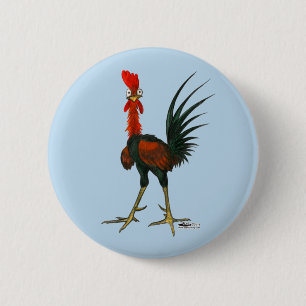 Crazy Rooster Ronde Button 5,7 Cm