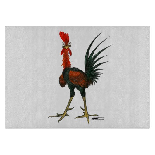 Crazy Rooster Snijplank (Voorkant)