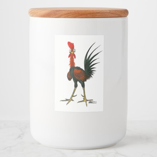 Crazy Rooster Voedselcontainer Etiket (Voorkant)