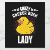 Crazy Rubber Duck Girl Wijn Etiket (Enkel label)
