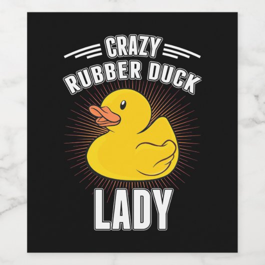 Crazy Rubber Duck Girl Wijn Etiket (Enkel label)