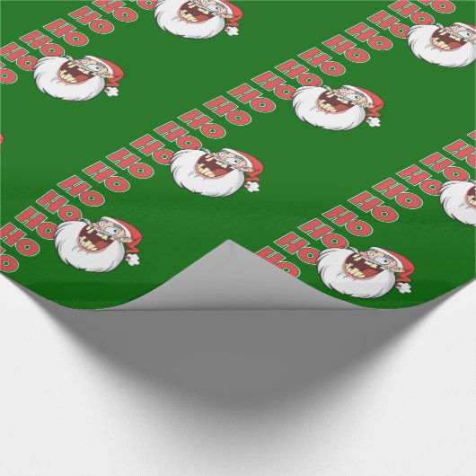 Crazy Santa Claus Laughing Cadeaupapier (Hoek)