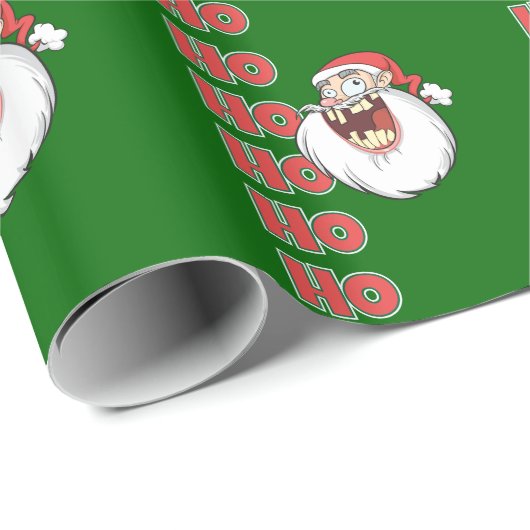 Crazy Santa Claus Laughing Cadeaupapier (Rol Hoek)