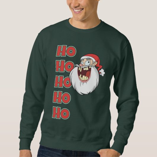 Crazy Santa Claus Laughing Trui (Voorkant)