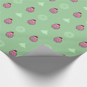 Crazy Santa hat Donut kerstvakantie spinkelt Cadeaupapier (Hoek)