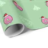 Crazy Santa hat Donut kerstvakantie spinkelt Cadeaupapier (Rol Hoek)