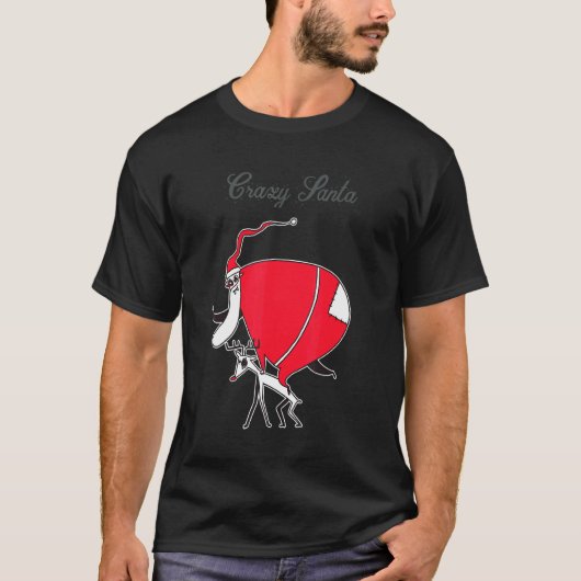 Crazy Santa On Christmas T-shirt (Voorkant)