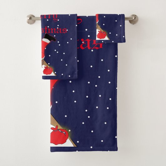 Crazy Santa Stuck in Chimney Towel Set Bad Handdoek (Insitu)