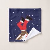 Crazy Santa Stuck in Chimney Towel Set Bad Handdoek (Wasdoekje)
