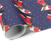 Crazy Santa Stuck in Chimney Wrapping Paper Cadeaupapier (Rol Hoek)