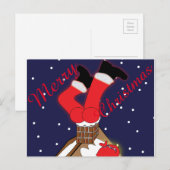 Crazy Santa vast in de Kaart van Chimney Post (Voorkant / Achterkant)