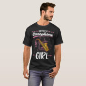 Crazy Saxophone Girl Saxophonist T-shirt (Voorkant volledig)