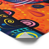 Crazy Schattige Cats: Bright Doodle Cartoon Banner Poster (Hoek)