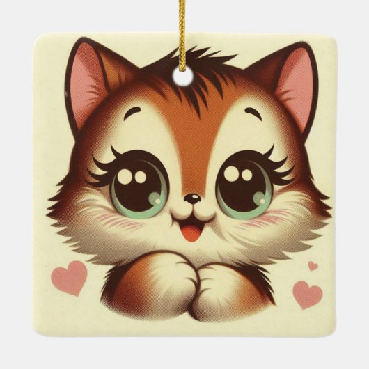 Crazy Schattigee hedendaagse mid-century stijl Kit Keramisch Ornament (Achterkant)