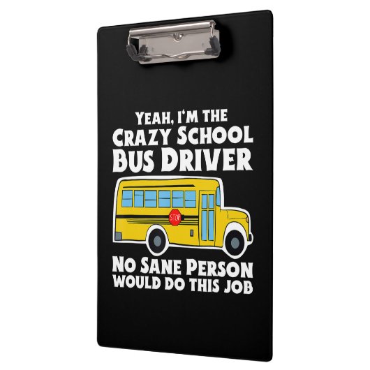 Crazy School Bus Driver Gift Klembord (Links)