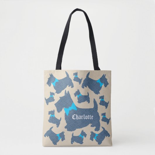 Crazy Scotties "Any Name" Canvas tas (Voorkant)