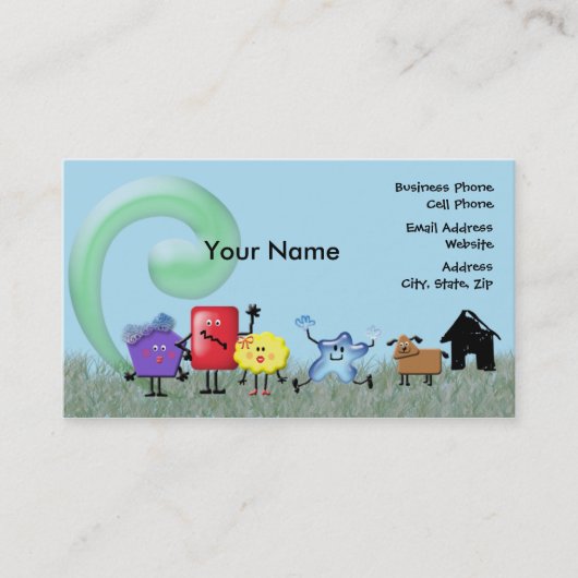 Crazy Shapes Family Visitekaartje (Voorkant)