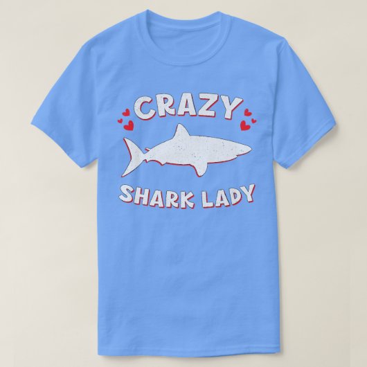 Crazy Shark Lady Fun Shark-evenementweek Liefhebbe T-shirt (Design voorkant)