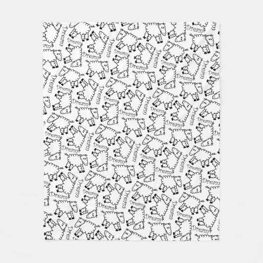 Crazy Sheep Dream Doodle Pattern Fleece Deken (Voorkant)