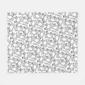 Crazy Sheep Dream Doodle Pattern Fleece Deken (Voorkant (Horizontaal))