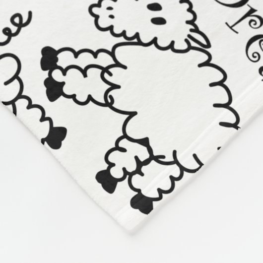 Crazy Sheep Dream Doodle Pattern Fleece Deken (Hoek)