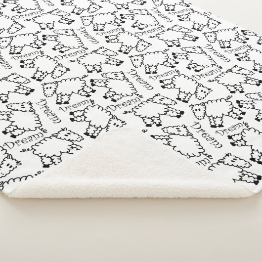 Crazy Sheep Dream Doodle Pattern Sherpa Deken (3/4)