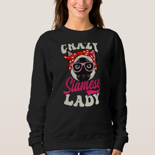 Crazy Siamese Lady Siamese Cat Trui (Voorkant)