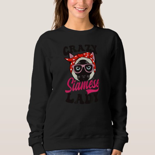 Crazy Siamese Lady Siamese Cat Trui (Voorkant)