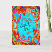 Crazy Sister Birthday Funny Floral  Kaart (Voorkant)