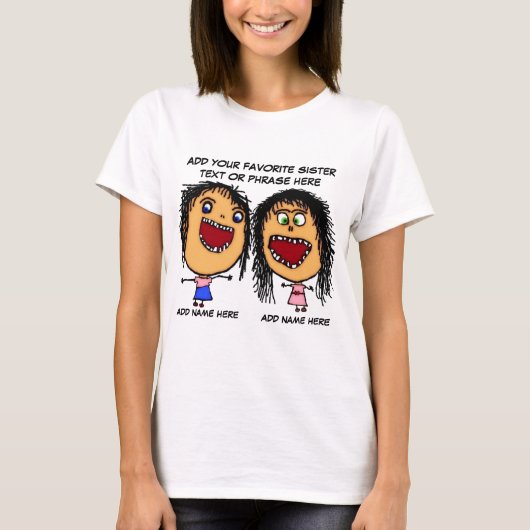 Crazy Sister Cartoon T-shirt (Voorkant)
