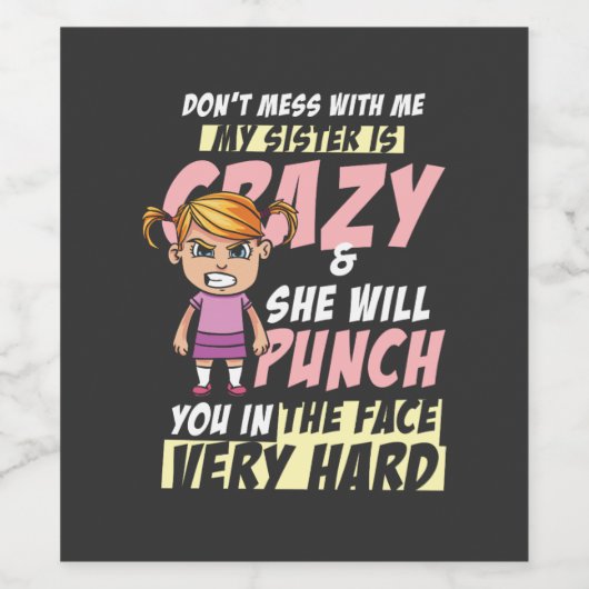 Crazy Sister Wijn Etiket (Enkel label)