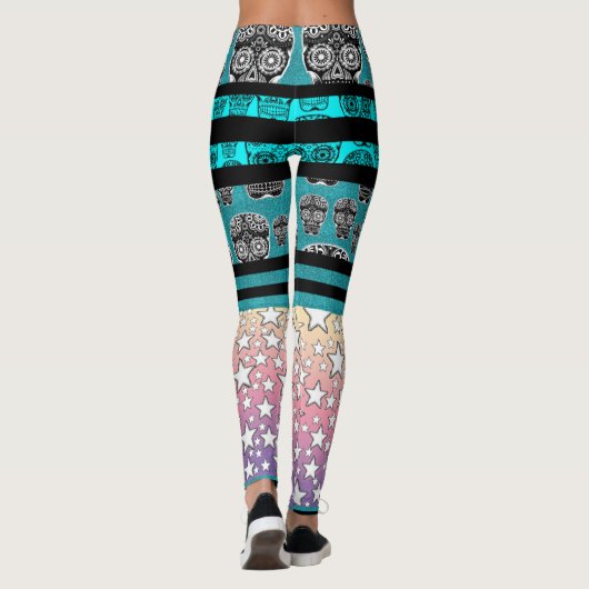 Crazy Skull en Star Leggings (Achterkant)