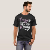 Crazy Sled Dog Lady Mushing T-shirt (Voorkant volledig)