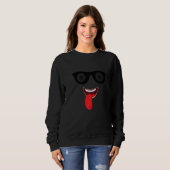 Crazy Smileing Face met bril Trui (Voorkant volledig)