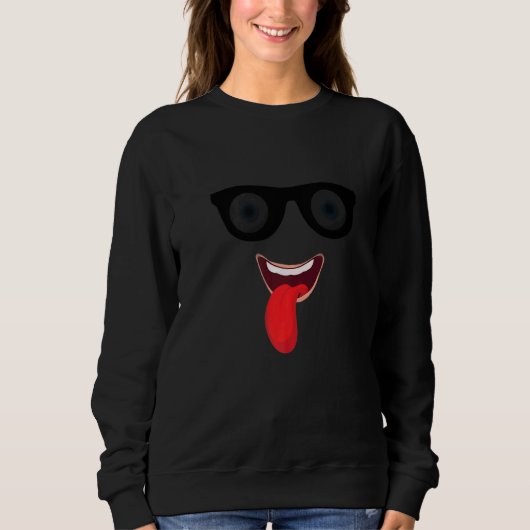 Crazy Smileing Face met bril Trui (Voorkant)