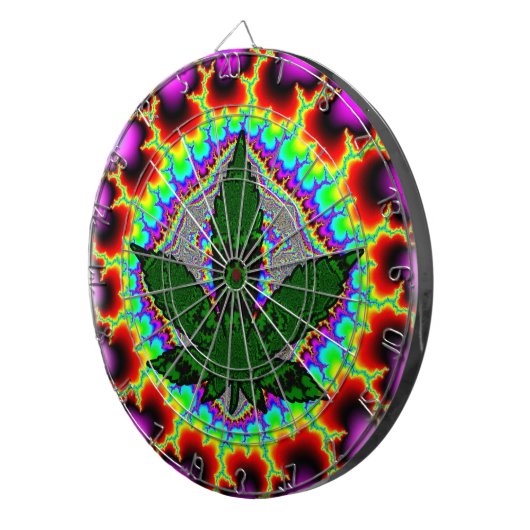 Crazy Smoke Weed Fun Rasta Dartbord (Voorkant Rechts)