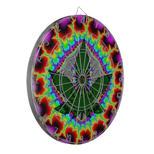 Crazy Smoke Weed Fun Rasta Dartbord (Voorkant Links)