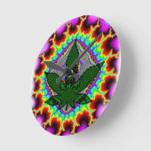 Crazy Smoke Weed Fun Rasta Ronde Klok (Hoek)