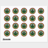 Crazy Smoke Weed Fun Rasta Ronde Sticker (Vel)