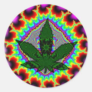 Crazy Smoke Weed Fun Rasta Ronde Sticker